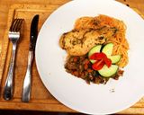 A picture of step 6 of Mixed veges and pasta chicken breast.