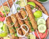 A picture of step 6 of Seekh kebabs.
