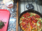 Salteado de verduras y provoleta y algo más