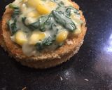 A picture of step 6 of Spinach corn toast.