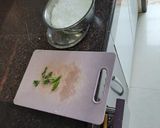 A picture of step 1 of Sabudana khichdi with masala tea.
