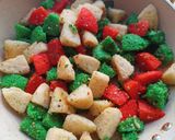 A picture of step 2 of Tadka Tri colour idly.