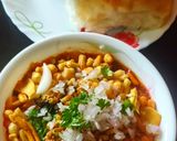 A picture of step 5 of Misal Pav (homemade masala).