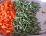 A picture of step 2 of Carrot and beans subzi.