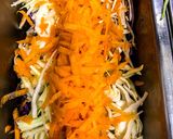 A picture of step 2 of Rainbow coleslaw.