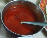 A picture of step 1 of Sev Usal with Spicy Tari (In My Style).