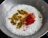 A picture of step 4 of Roti ki sabji (leftover rotis in spiced buttermilk).
