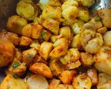 A picture of step 3 of Taro (Masala Arbi).