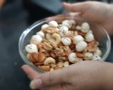 A picture of step 4 of Dry fruit Namkeen.