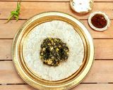 A picture of step 4 of Gongura leaves Sabji.