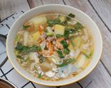 Hình bước làm 3 của món Cơm nhà 3 món với khoai tây và bông cải