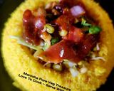 A picture of step 3 of Sprouts Salad Chaat In Khaman Dhokla Bowl.