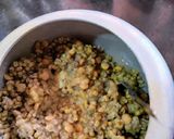 A picture of step 1 of Whole Green Moong And Chana Daal Curry.