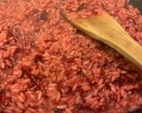 A picture of step 2 of Beetroot, goat’s cheese and rocket risotto.