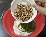A picture of step 3 of Walnut Green Mayo Dip.
