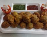 A picture of step 5 of Methi ke gote (Methi na gota- Gujarati Farsan).