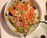 Une image de l'étape 4 de Spaghetti à la fondue de poireaux et truite fraîche.