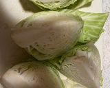 A picture of step 5 of Cabbage Schnitzel (with mushroom gravy).