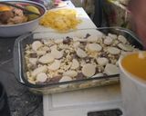 Foto del paso 6 de la receta: Pizza masa de coliflor con cerdo, piña, palmitos y queso