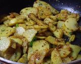 A picture of step 1 of Aloo fry.