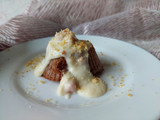 Flan al radicchio rosso con crema di pecorino e prosciutto