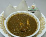 A picture of step 3 of Tuwon semovita da miyar kubewa danya.