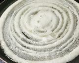 A picture of step 4 of Masala Dosa, sambar, coconut, dhania chutney.