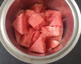 A picture of step 1 of Rose and water melon juice.
