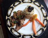 Foto del paso 4 de la receta Aleta de tiburón, torre de arroz con vegetales y zanahorias al tiempo