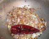 A picture of step 1 of Karahi qeema matar with brown onion rice.