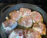 A picture of step 2 of Rosemary Chicken Thighs w Roasted Grapes and Smashed Parsnips.