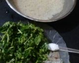 A picture of step 1 of Methi pulao with choto aloo dum.