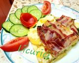 Pas rețetă Cartofi cu șuncă și mozzarella la cuptor 2 fotografie