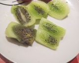 A picture of step 2 of Tulip sandwich /fruit sandwich.