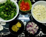 A picture of step 1 of Methi Paneer Bhurji.