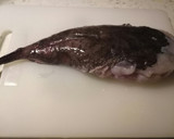 A picture of step 1 of Monkfish wrapped in parma ham.