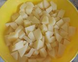 A picture of step 1 of Zafrani Potato Salan.