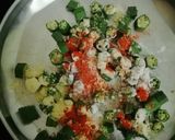A picture of step 1 of Bhindi pakora.