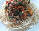 A picture of step 3 of Spaghetti with fish sauce.