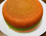 Foto langkah ke 6 dari resep 342. Bolu Zebra Merah Hijau| Sponge Cake Rice Cooker.