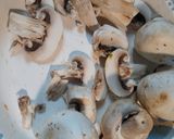 A picture of step 1 of Mushrooms, Onions, and Peppers.