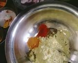 A picture of step 1 of Curd Kadhi (pakoda curry/ kadhi).
