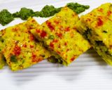 A picture of step 5 of Corn methi Dhokla.