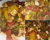 A picture of step 3 of Brocap (broccoli +capsicum +panner)my own recipe.