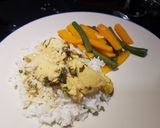 Foto del paso 7 de la receta: Pollo en salsa con arroz basmati y verduras al vapor
