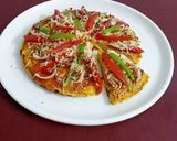 A picture of step 3 of Dhokla Pizza.