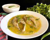A picture of step 6 of Ilish Macher Malai Curry (Hilsa Fish in Coconut milk gravy) Bengali lunch.