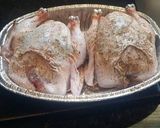 A picture of step 2 of Brad's beer can chicken.