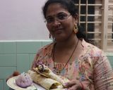 A picture of step 7 of Moringa Aloo wrap.