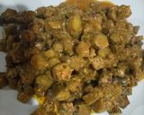 A picture of step 5 of Dahi wali bhindi.